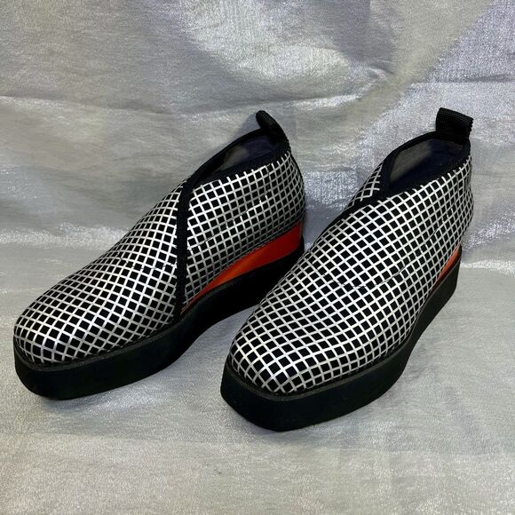 UN United Nude Fold Stella LO Silver Grid Black and Redish Orange Size 38 - Picture 5 of 11